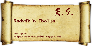 Radván Ibolya névjegykártya